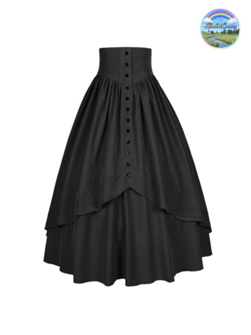 Victorian Renaissance Maxi Skirt High Waisted A-Line Flowy Layered